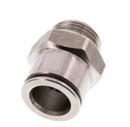 12mm x G3/8'' Push-in Fitting with Male Threads Stainless Steel FKM