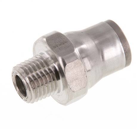 12mm x 1/4'' NPT Push-in Fitting with Male Threads Stainless Steel FKM