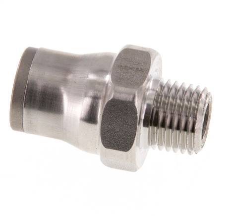 12mm x 1/4'' NPT Push-in Fitting with Male Threads Stainless Steel FKM