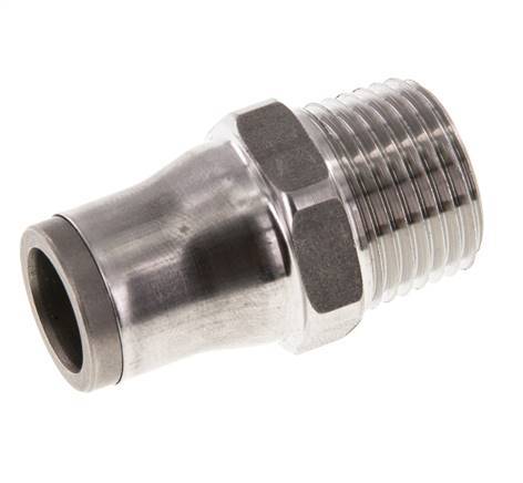 10mm x 3/8'' NPT Push-in Fitting with Male Threads Stainless Steel FKM