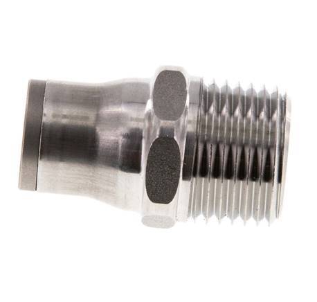 12mm x 1/2'' NPT Push-in Fitting with Male Threads Stainless Steel FKM