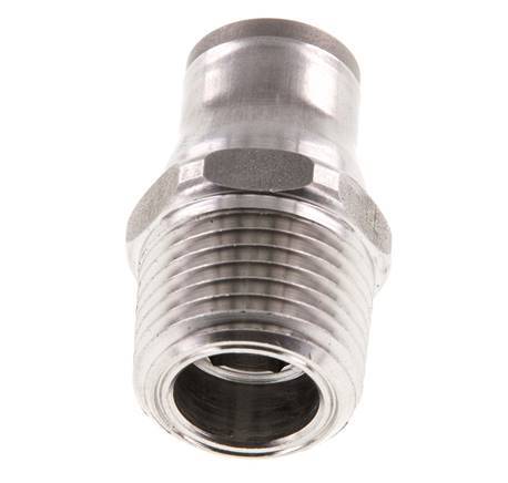 12mm x 1/2'' NPT Push-in Fitting with Male Threads Stainless Steel FKM