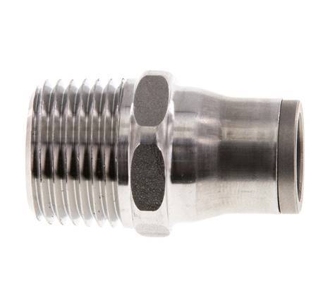 12mm x 1/2'' NPT Push-in Fitting with Male Threads Stainless Steel FKM