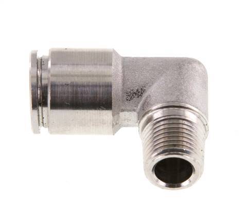 8mm x R1/8'' 90deg Elbow Push-in Fitting with Male Threads Stainless Steel FKM