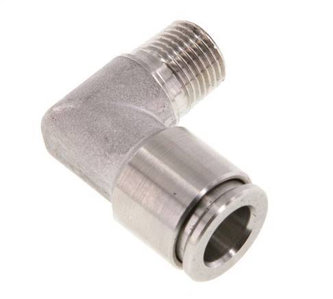 8mm x R1/8'' 90deg Elbow Push-in Fitting with Male Threads Stainless Steel FKM