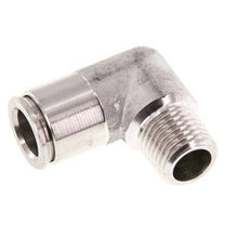 10mm x R1/4'' 90deg Elbow Push-in Fitting with Male Threads Stainless Steel FKM