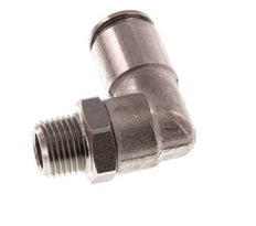 6mm x R1/8'' 90deg Elbow Push-in Fitting with Male Threads Stainless Steel FKM Rotatable