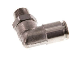 6mm x R1/8'' 90deg Elbow Push-in Fitting with Male Threads Stainless Steel FKM Rotatable