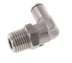 4mm x R1/4'' 90deg Elbow Push-in Fitting with Male Threads Stainless Steel FKM Rotatable