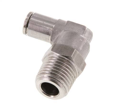4mm x R1/4'' 90deg Elbow Push-in Fitting with Male Threads Stainless Steel FKM Rotatable
