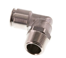 10mm x R3/8'' 90deg Elbow Push-in Fitting with Male Threads Stainless Steel FKM Rotatable