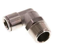 12mm x R1/2'' 90deg Elbow Push-in Fitting with Male Threads Stainless Steel FKM Rotatable