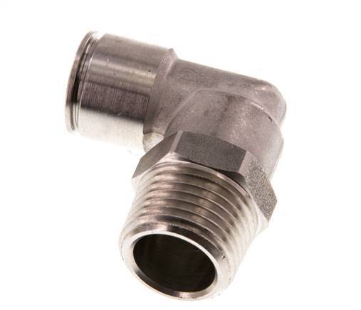 12mm x R1/2'' 90deg Elbow Push-in Fitting with Male Threads Stainless Steel FKM Rotatable