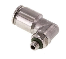 6mm x M 5 90deg Elbow Push-in Fitting with Male Threads Stainless Steel FKM Rotatable