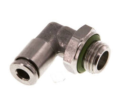 4mm x G1/8'' 90deg Elbow Push-in Fitting with Male Threads Stainless Steel FKM Rotatable