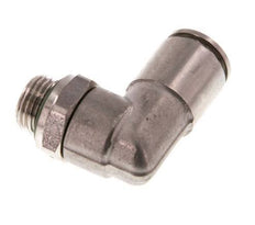 6mm x G1/8'' 90deg Elbow Push-in Fitting with Male Threads Stainless Steel FKM Rotatable