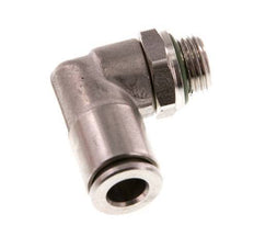 6mm x G1/8'' 90deg Elbow Push-in Fitting with Male Threads Stainless Steel FKM Rotatable