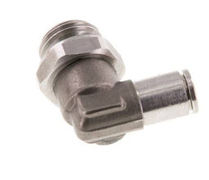 4mm x G1/4'' 90deg Elbow Push-in Fitting with Male Threads Stainless Steel FKM Rotatable