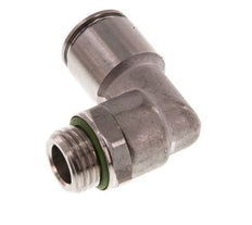 10mm x G1/4'' 90deg Elbow Push-in Fitting with Male Threads Stainless Steel FKM Rotatable