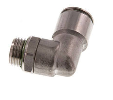10mm x G1/4'' 90deg Elbow Push-in Fitting with Male Threads Stainless Steel FKM Rotatable