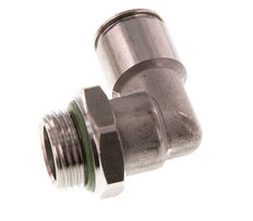 10mm x G3/8'' 90deg Elbow Push-in Fitting with Male Threads Stainless Steel FKM Rotatable
