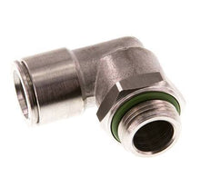12mm x G3/8'' 90deg Elbow Push-in Fitting with Male Threads Stainless Steel FKM Rotatable