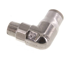 8mm x 1/8'' NPT 90deg Elbow Push-in Fitting with Male Threads Stainless Steel FKM Rotatable