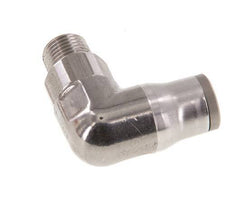 8mm x 1/8'' NPT 90deg Elbow Push-in Fitting with Male Threads Stainless Steel FKM Rotatable