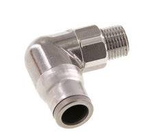 8mm x 1/8'' NPT 90deg Elbow Push-in Fitting with Male Threads Stainless Steel FKM Rotatable