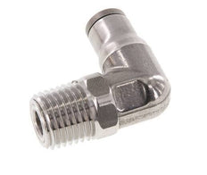 6mm x 1/4'' NPT 90deg Elbow Push-in Fitting with Male Threads Stainless Steel FKM Rotatable