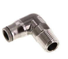 8mm x 1/4'' NPT 90deg Elbow Push-in Fitting with Male Threads Stainless Steel FKM Rotatable