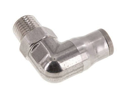 10mm x 1/4'' NPT 90deg Elbow Push-in Fitting with Male Threads Stainless Steel FKM Rotatable