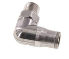 10mm x 1/4'' NPT 90deg Elbow Push-in Fitting with Male Threads Stainless Steel FKM Rotatable