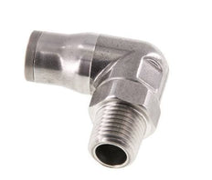 10mm x 1/4'' NPT 90deg Elbow Push-in Fitting with Male Threads Stainless Steel FKM Rotatable
