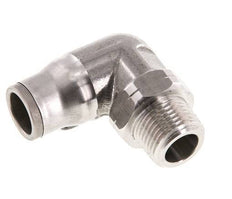 12mm x 3/8'' NPT 90deg Elbow Push-in Fitting with Male Threads Stainless Steel FKM Rotatable