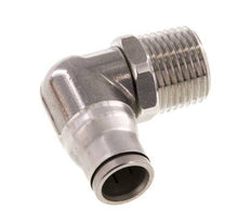 12mm x 1/2'' NPT 90deg Elbow Push-in Fitting with Male Threads Stainless Steel FKM Rotatable