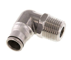 12mm x 1/2'' NPT 90deg Elbow Push-in Fitting with Male Threads Stainless Steel FKM Rotatable