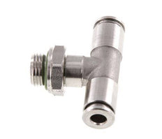4mm x G1/8'' Inline Tee Push-in Fitting with Male Threads Stainless Steel FKM FDA Rotatable