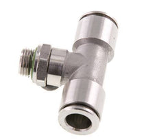 8mm x G1/8'' Inline Tee Push-in Fitting with Male Threads Stainless Steel FKM FDA Rotatable