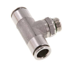 10mm x G1/4'' Inline Tee Push-in Fitting with Male Threads Stainless Steel FKM FDA Rotatable