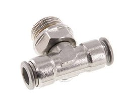 10mm x G1/2'' Inline Tee Push-in Fitting with Male Threads Stainless Steel FKM FDA Rotatable