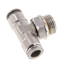 10mm x G1/2'' Inline Tee Push-in Fitting with Male Threads Stainless Steel FKM FDA Rotatable