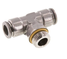 12mm x G1/2'' Inline Tee Push-in Fitting with Male Threads Stainless Steel FKM FDA Rotatable