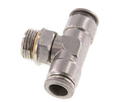 12mm x G1/2'' Inline Tee Push-in Fitting with Male Threads Stainless Steel FKM FDA Rotatable