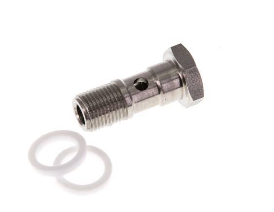 1-way Stainless Steel Banjo Bolt with G1/8'' Male Threads PTFE