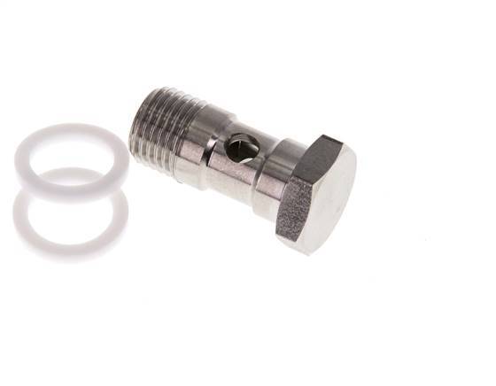 1-way Stainless Steel Banjo Bolt with G1/4'' Male Threads PTFE