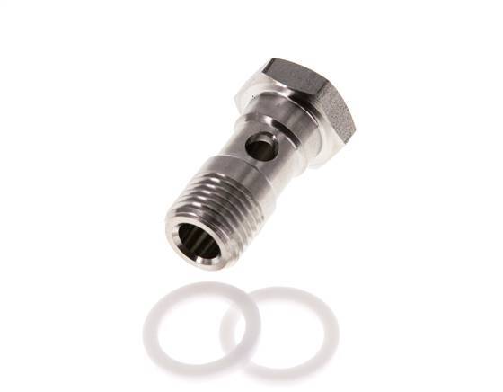 1-way Stainless Steel Banjo Bolt with G1/4'' Male Threads PTFE