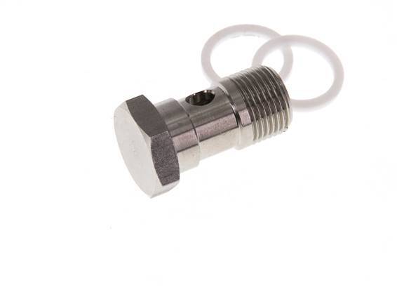 1-way Stainless Steel Banjo Bolt with G3/8'' Male Threads PTFE