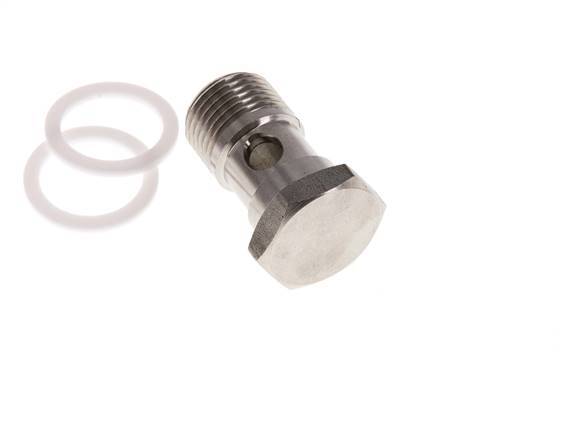 1-way Stainless Steel Banjo Bolt with G1/2'' Male Threads PTFE