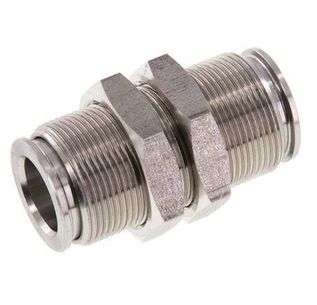 12mm Push-in Fitting Stainless Steel FKM Bulkhead